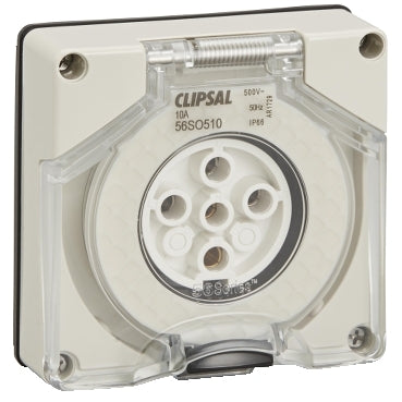 Clipsal - 56 Series, Socket Outlet Surface 5 PIN Round 10A Less Enclosure***EMAIL/TEXT FOR PRICING***