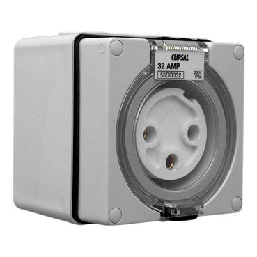 Clipsal - 56 Series, Socket Outlets, Surface Sockets - IP66, 250V 32A - 3 Round Pins***EMAIL/TEXT FOR PRICING***