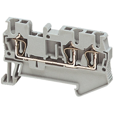 Linergy, Terminal block, Linergy TR, spring type, feed through, 3 points, 2.5mm², grey, set of 50***EMAIL/TEXT FOR PRICING***