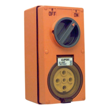 Clipsal - 56 Series, Switched Socket Vertical Interlocked, 5 PIN 32A***EMAIL/TEXT FOR PRICING***