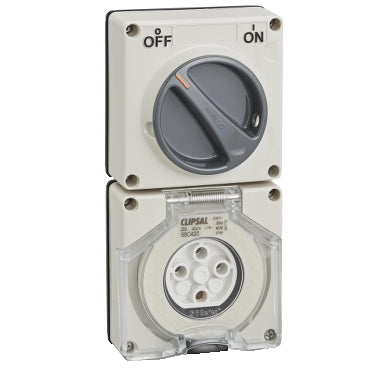 Clipsal - 56 Series, Switched Socket Surface IP66 4 PIN 20A Less Enclosure***EMAIL/TEXT FOR PRICING***