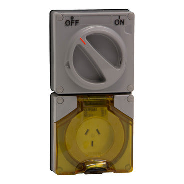 Clipsal - 56 Series, Switched Socket Surface IP66 3 PIN 10A***EMAIL/TEXT FOR PRICING***