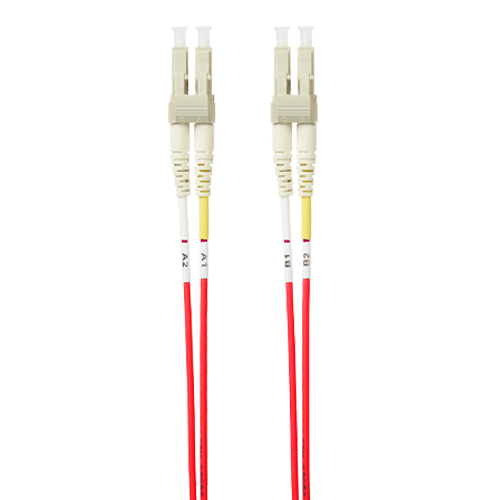 5m LC-LC OM4 Multimode Fibre Optic Patch Cable: Red