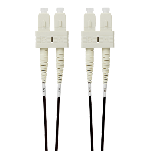 2m SC-SC OM4 Multimode Fibre Optic Patch Cable: Black