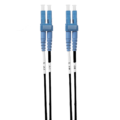 0.5m LC-LC OS1 / OS2 Singlemode Fibre Optic Cable: Black