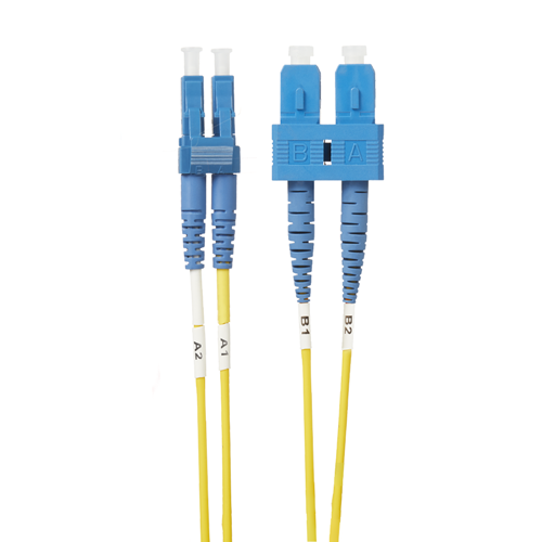 0.5m LC-SC OS1 / OS2 Singlemode Fibre Optic Cable: Yellow