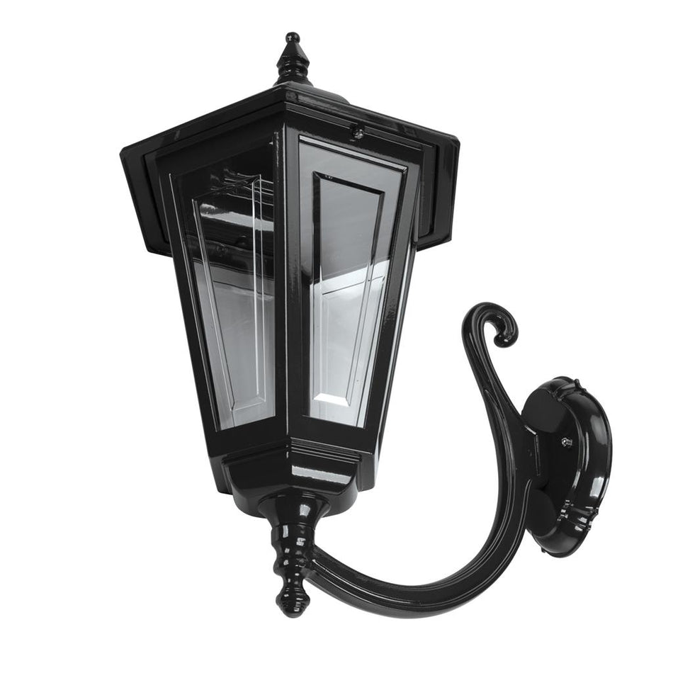 Turin Curved Arm Upward Wall Light Large Black