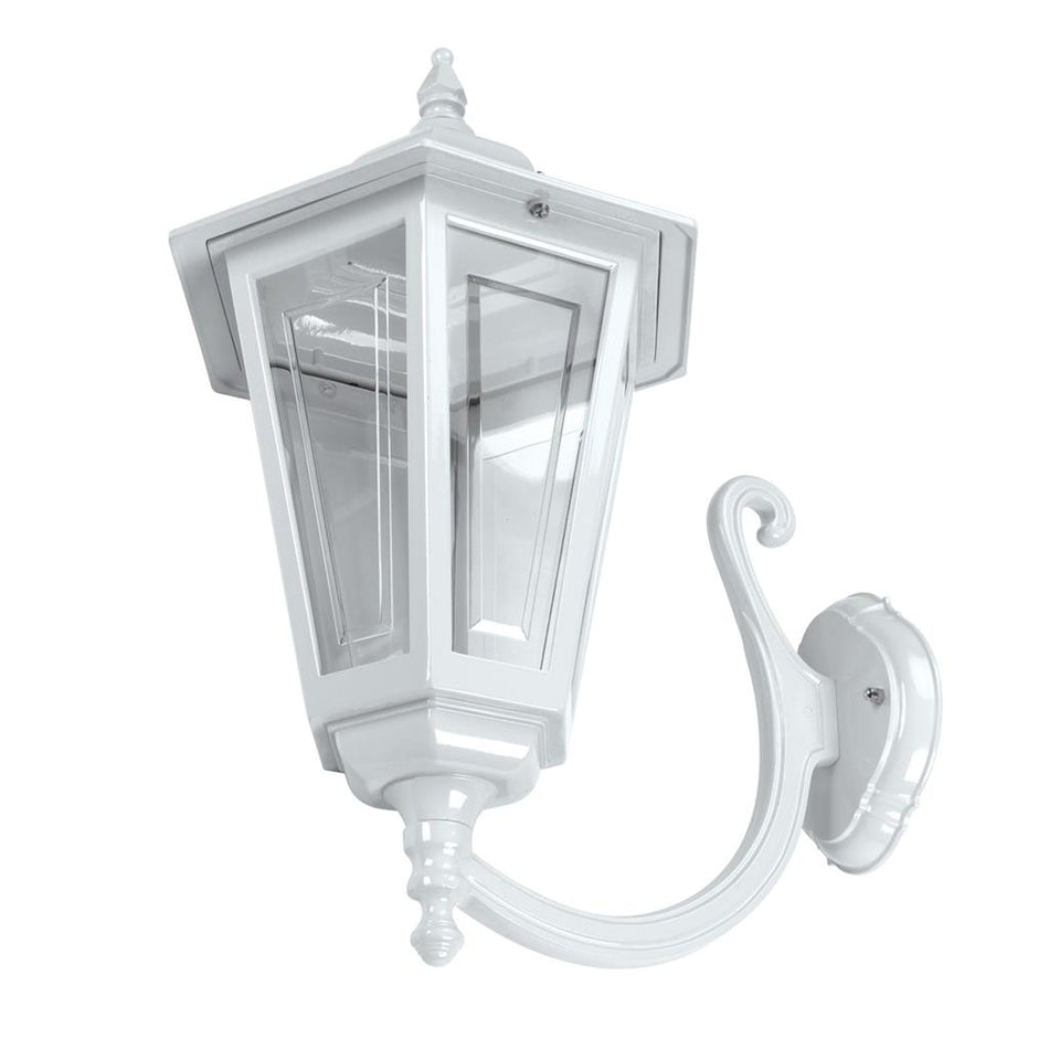 Turin Curved Arm Upward Wall Light Large White