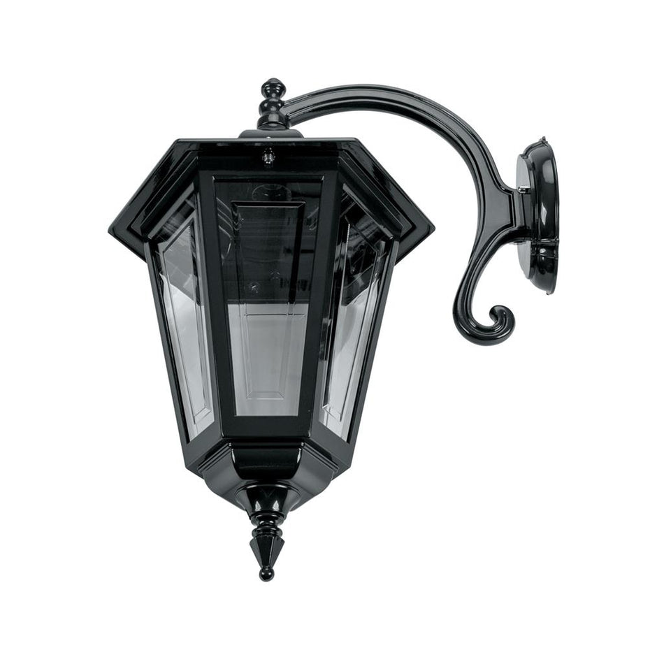 Turin Curved Arm Downward Wall Light Large Black