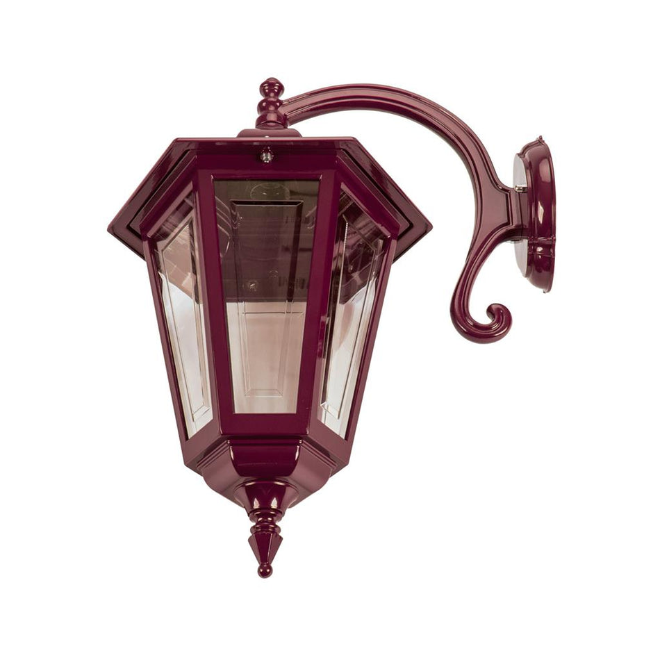 Turin Curved Arm Downward Wall Light Large Burgundy