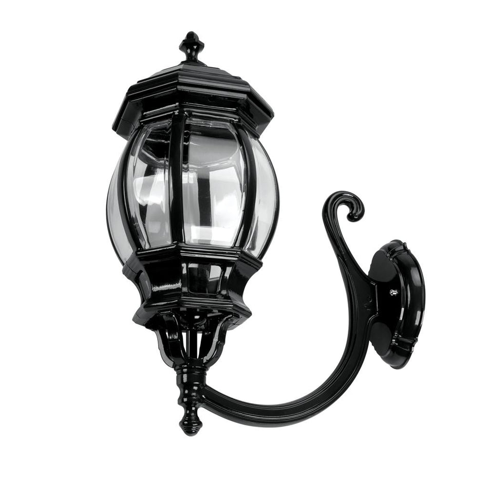 Vienna Curved Arm Upward Wall Light Large Black