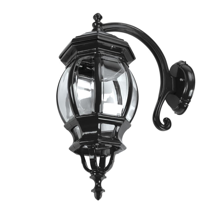 Vienna Curved Arm Downward Wall Light Large Black