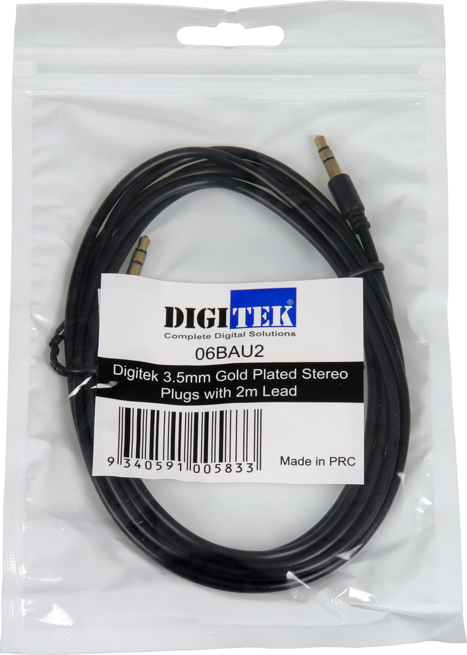 Digitek 3.5mm Male To Male Audio Lead - 2M