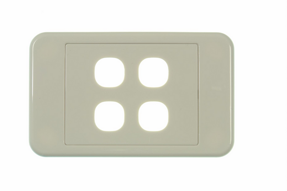 Digitek 4 Gang Wallplate (No Mech) - White