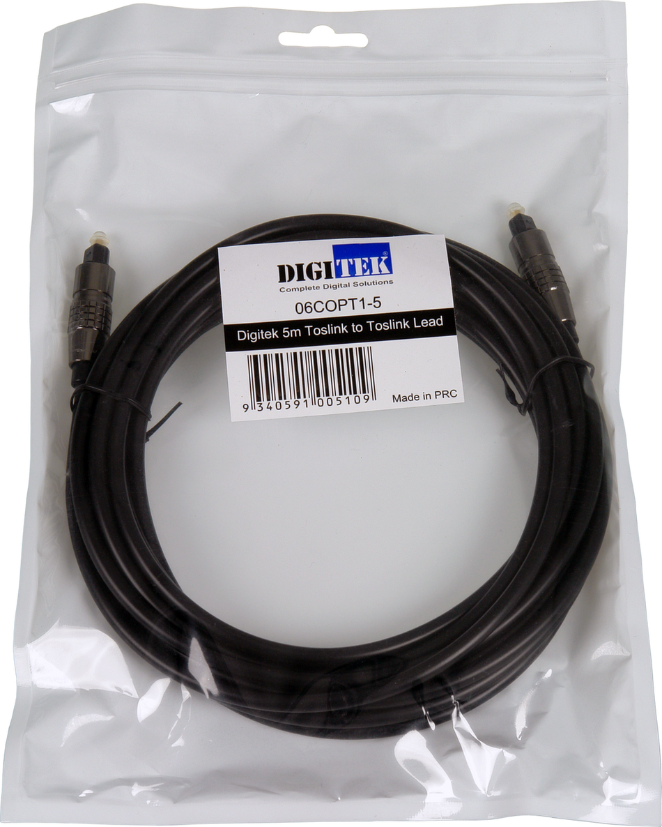 Digitek Toslink Optical Audio Lead - 5M