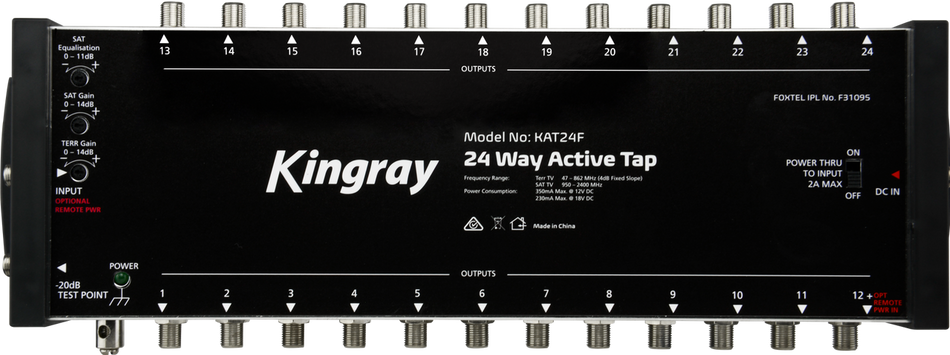 Kingray KAT24F 24 Port Active Tap, Single Input 47-2400MHz Frequency Range