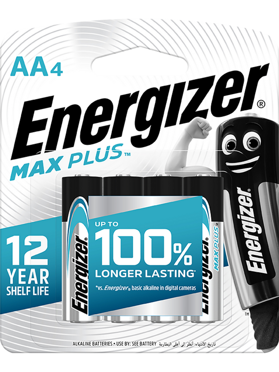 Energizer Max Plus Advanced X91RP4T 1.5V Alkaline AA Battery - 4 Pack