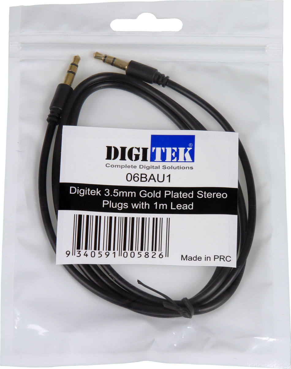 Digitek 3.5mm Male To Male Audio Lead - 1M