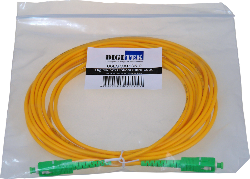 Digitek Optical Fiber Simplex SC-APC to SC-APC Patch Lead - 5M