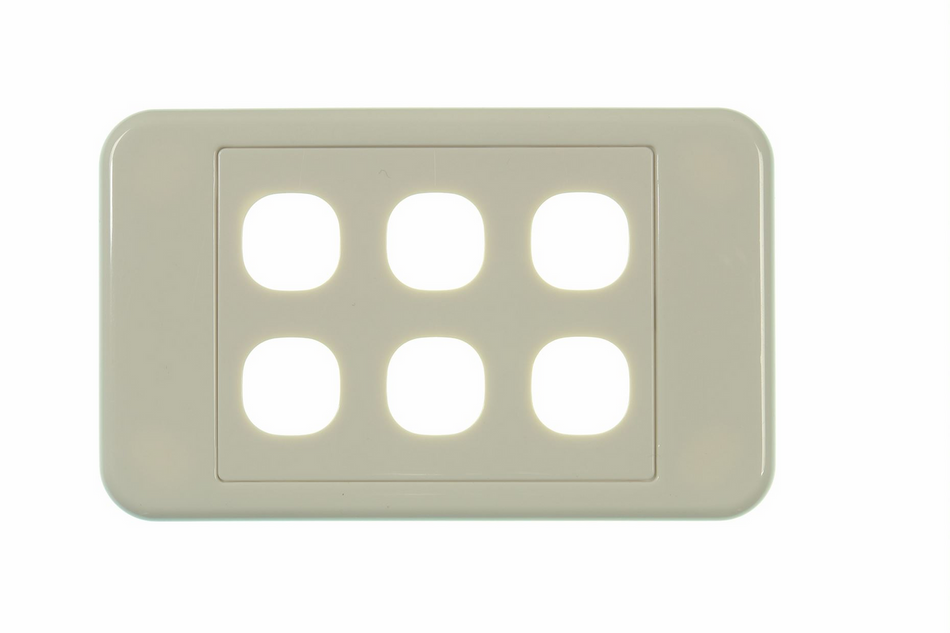 Digitek 6 Gang Wallplate (No Mech) - White