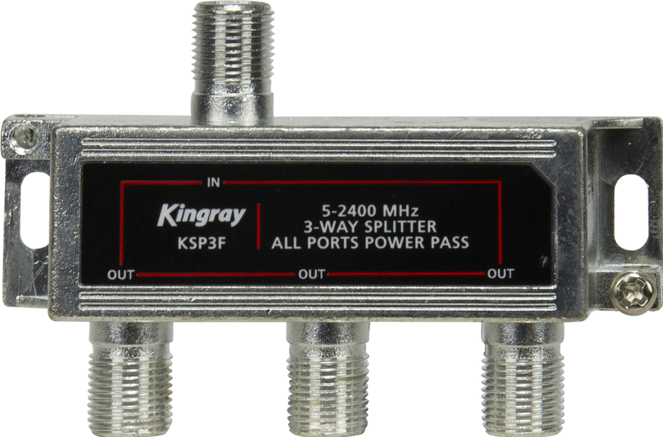 Kingray KSP3F 3 Way All Ports Power Pass Splitter, 5-2400 MHz