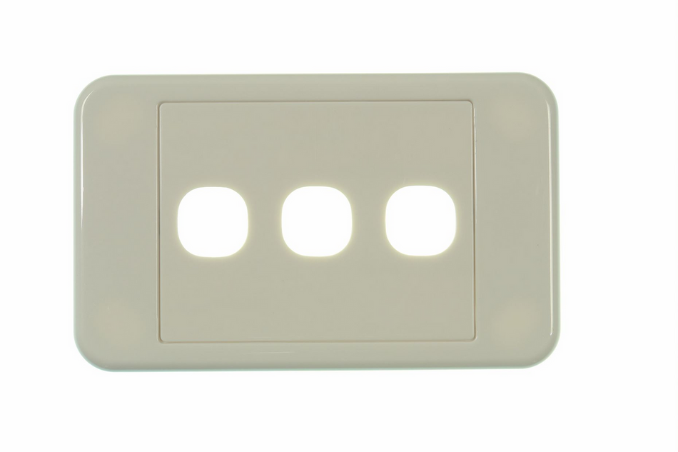 Digitek 3 Gang Wallplate (No Mech) - White