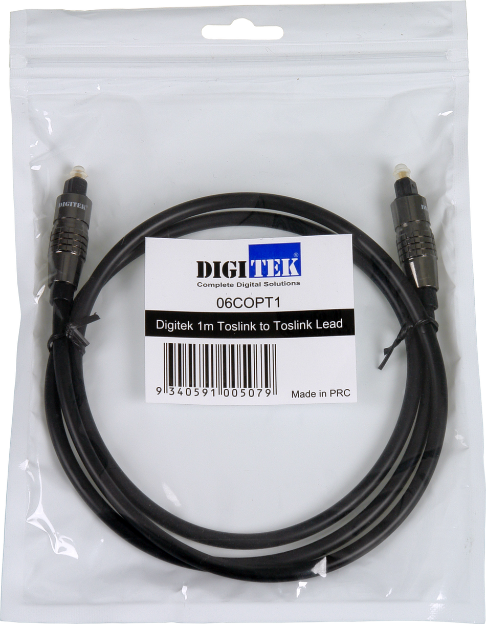 Digitek Toslink Optical Audio Lead - 1M