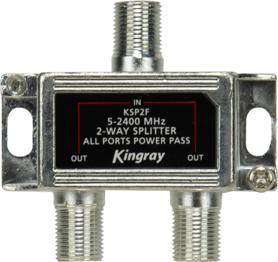 Kingray KSP2F 2 Way All Ports Power Pass Splitter, 5-2400 MHz