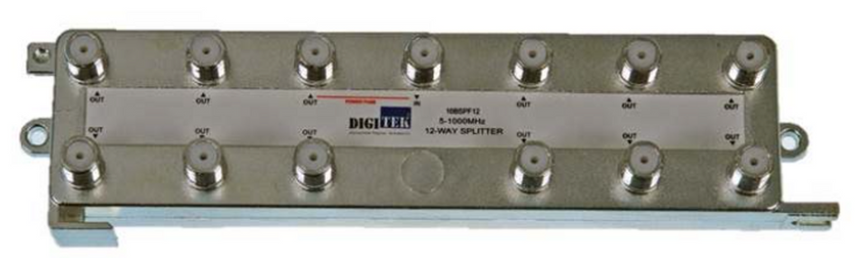 Digitek 12 Way 5-1000MHz F Type Splitter - 1 Leg Power Pass