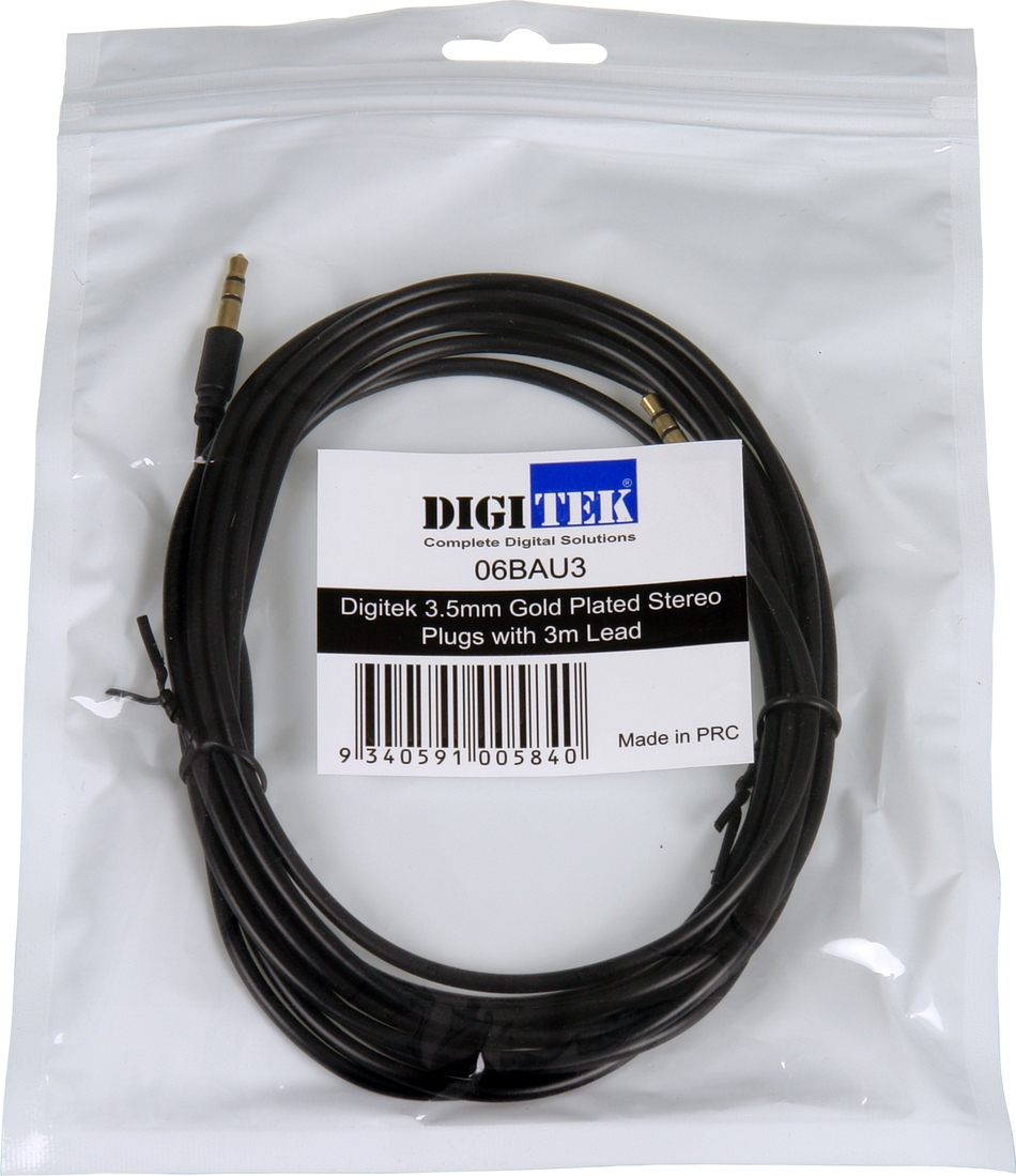 Digitek 3.5mm Male To Male Audio Lead - 3M