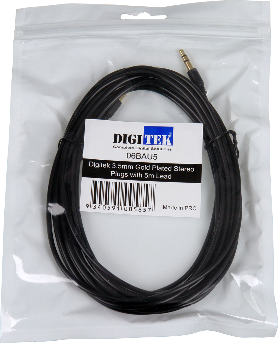 Digitek 3.5mm Male To Male Audio Lead - 5M