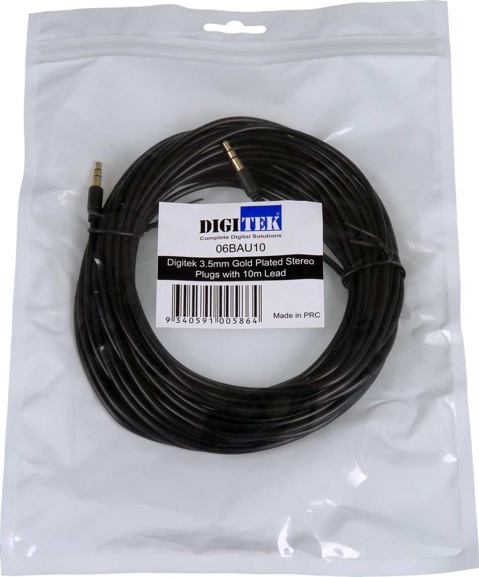 Digitek 3.5mm Male To Male Audio Lead - 10M