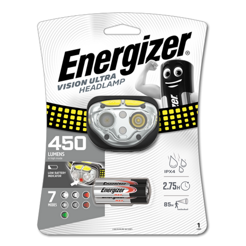 Energizer HDD32 Vision HD+  400 Lumen Headlight - GREY