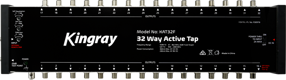 Kingray KAT32F 32 Port Active Tap, Single Input 47-2400MHz Frequency Range