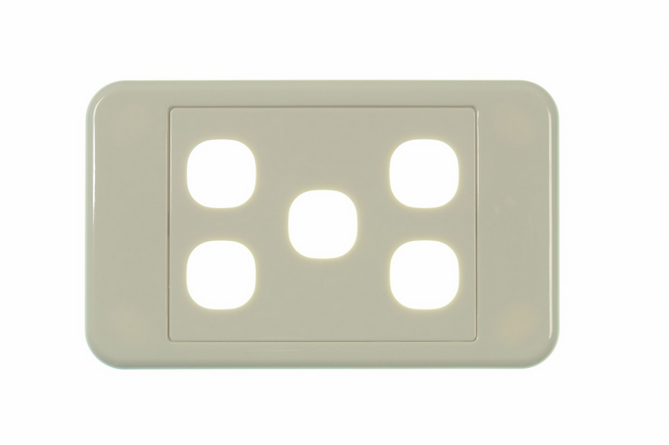 Digitek 5 Gang Wallplate (No Mech) - White