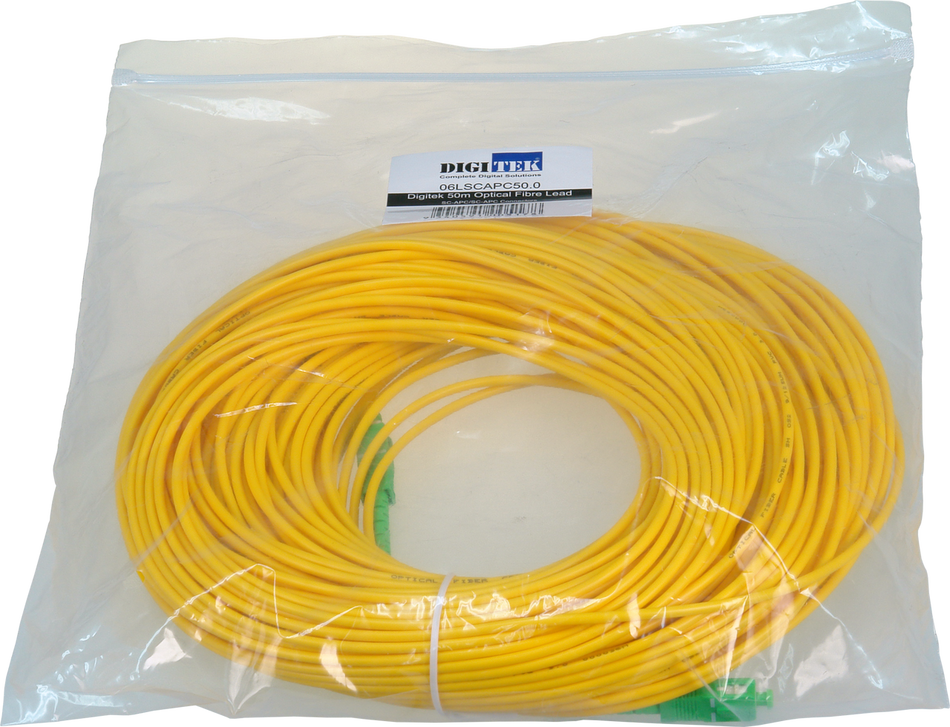 Digitek Optical Fiber Simplex SC-APC to SC-APC Patch Lead - 50M