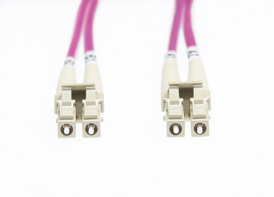 3m LC-LC OM4 Multimode Fibre Optic Patch Cable: Erika Violet