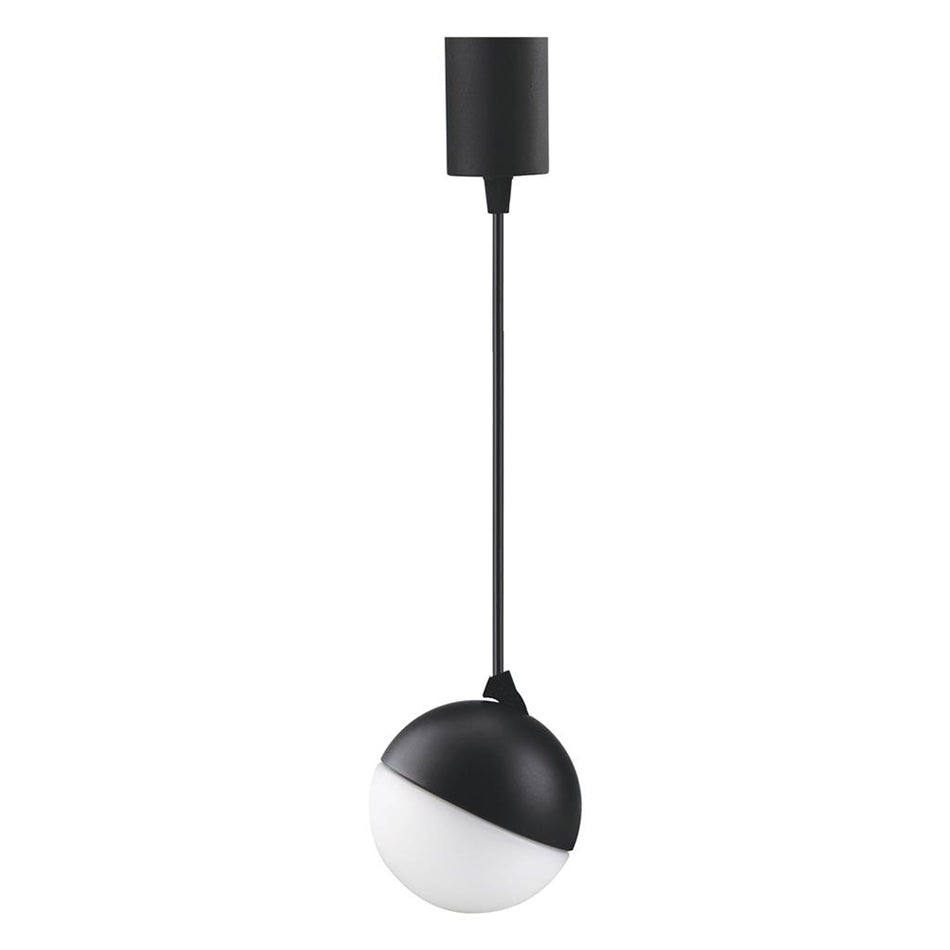 Moon 6W/9W Dimmable LED Opal Pendant Matt Black / Tri-Colour