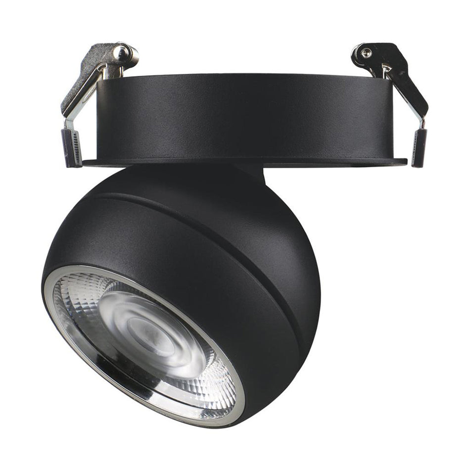 Moon 6W/9W 240V Dimmable LED Flood Recessed Ceiling Light Matt Black / Tri-Colour