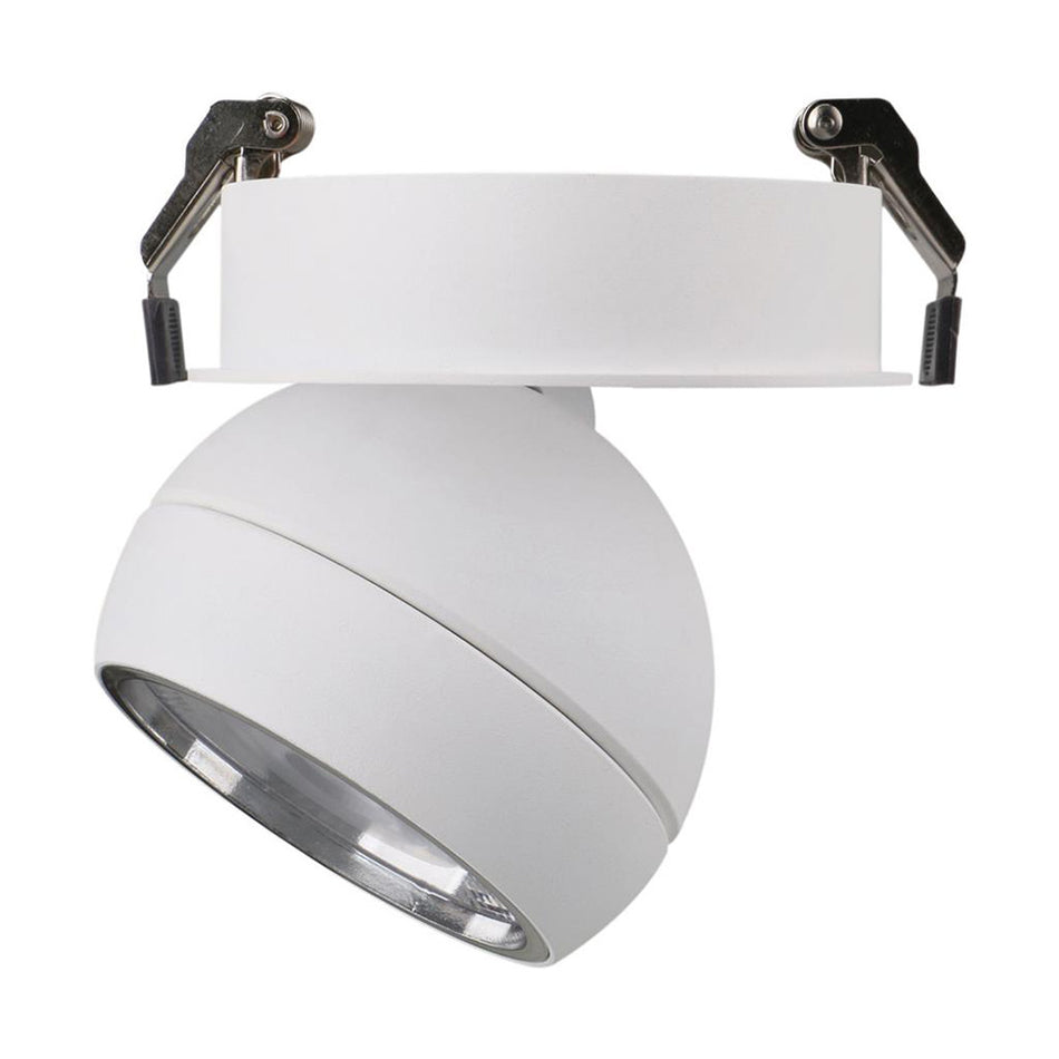 Moon 6W/9W 240V Dimmable LED Flood Recessed Ceiling Light Matt White / Tri-Colour