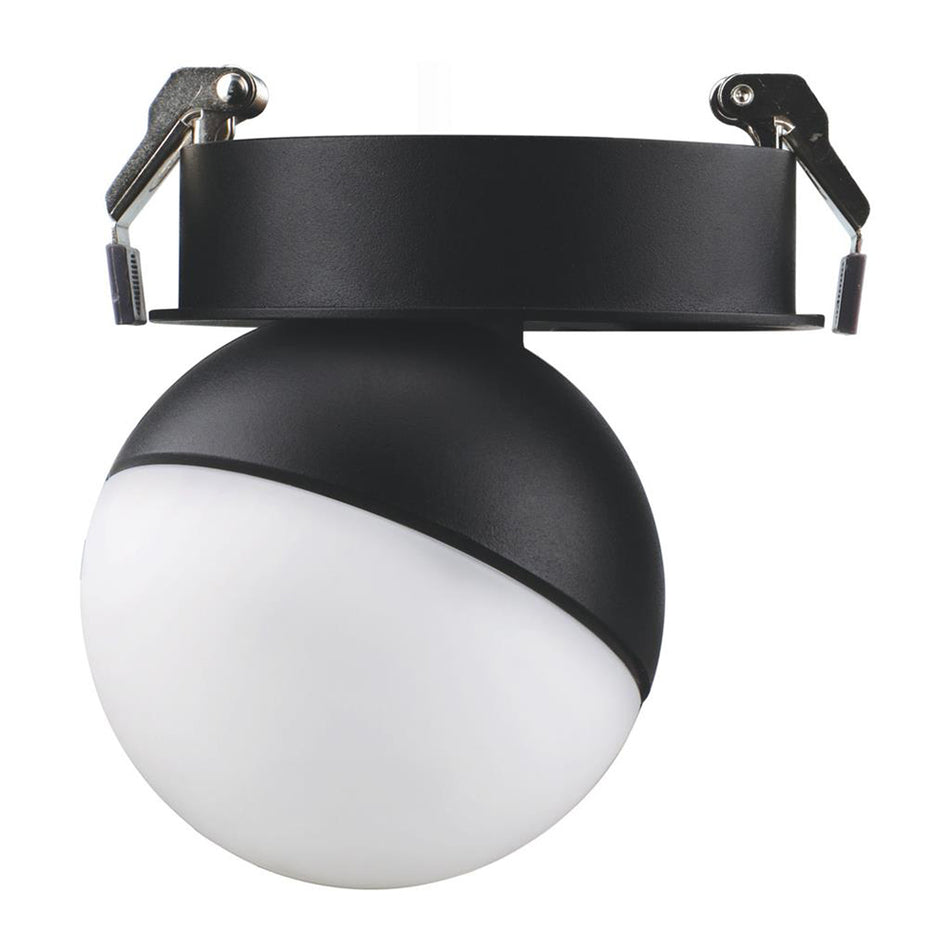 Moon 6W/9W 240V Dimmable LED Opal Recessed Ceiling Light Matt Black / Tri-Colour