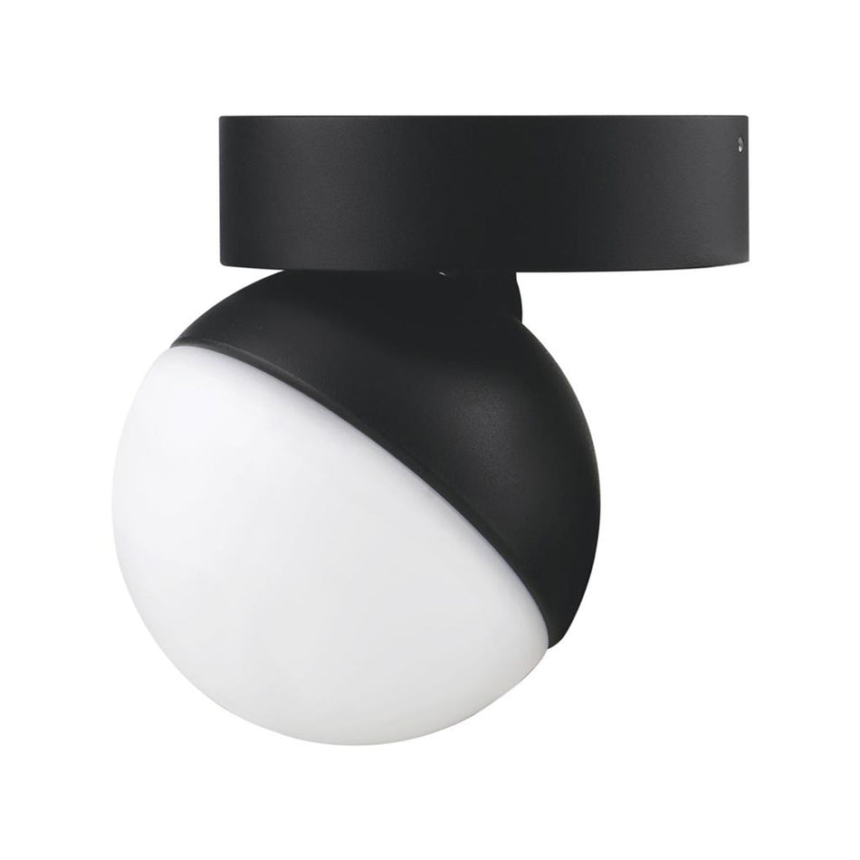 Moon 6W/9W 240V Dimmable LED Opal Surface Mount Light Matt Black / Tri-Colour