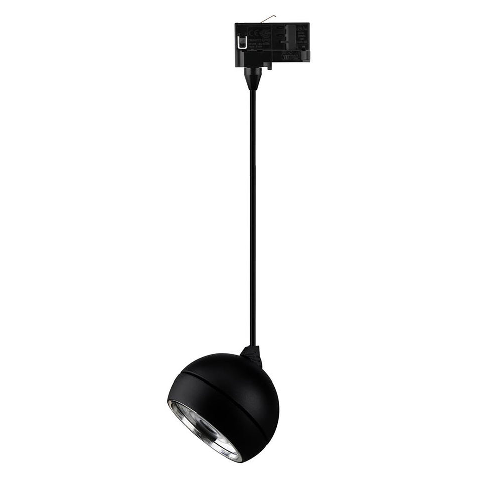 Moon 6W/9W Dimmable Three Circuit Track LED Flood Pendant Matt Black / Tri-Colour