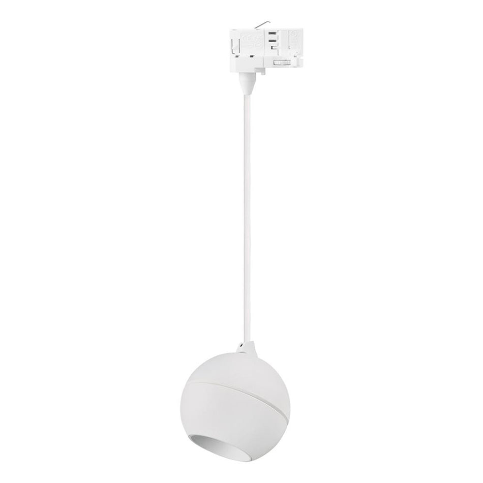 Moon 6W/9W Dimmable Three Circuit Track LED Spot Pendant Matt White / Tri-Colour