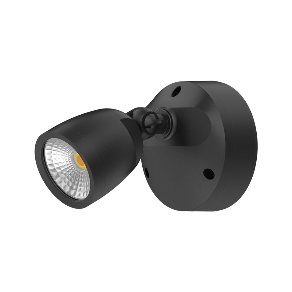 Muro Eco 10W LED Single Head Polycarbonate Coastal Spotlight Black / Tri-Colour