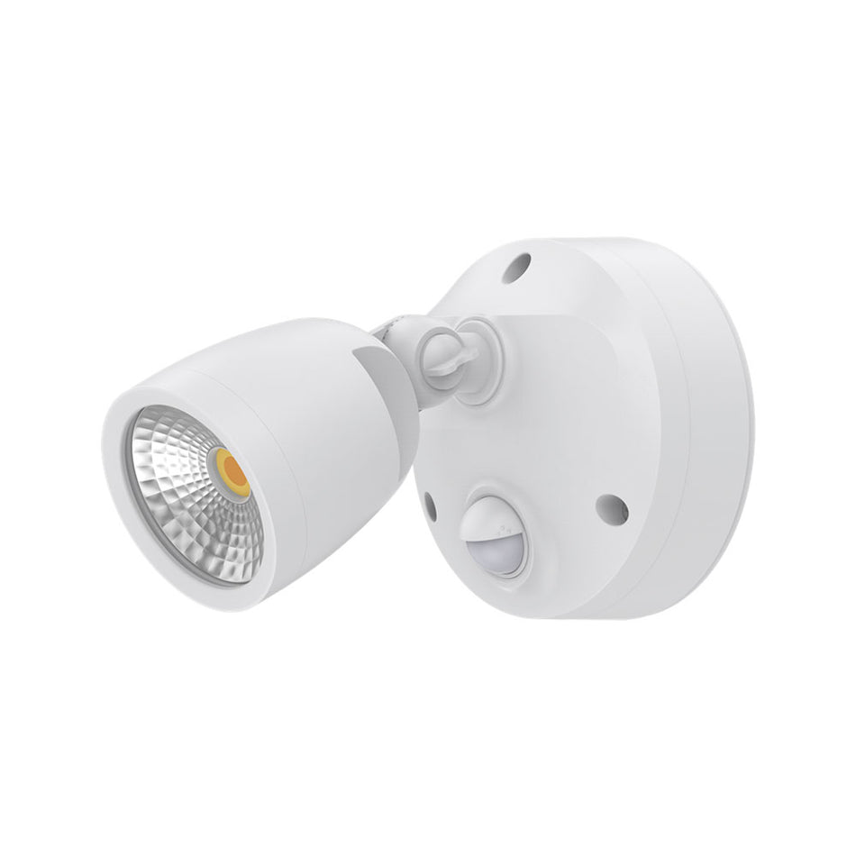 Muro Eco 10W LED Single Head Polycarbonate Coastal Spotlight With Sensor White / Tri-Colour