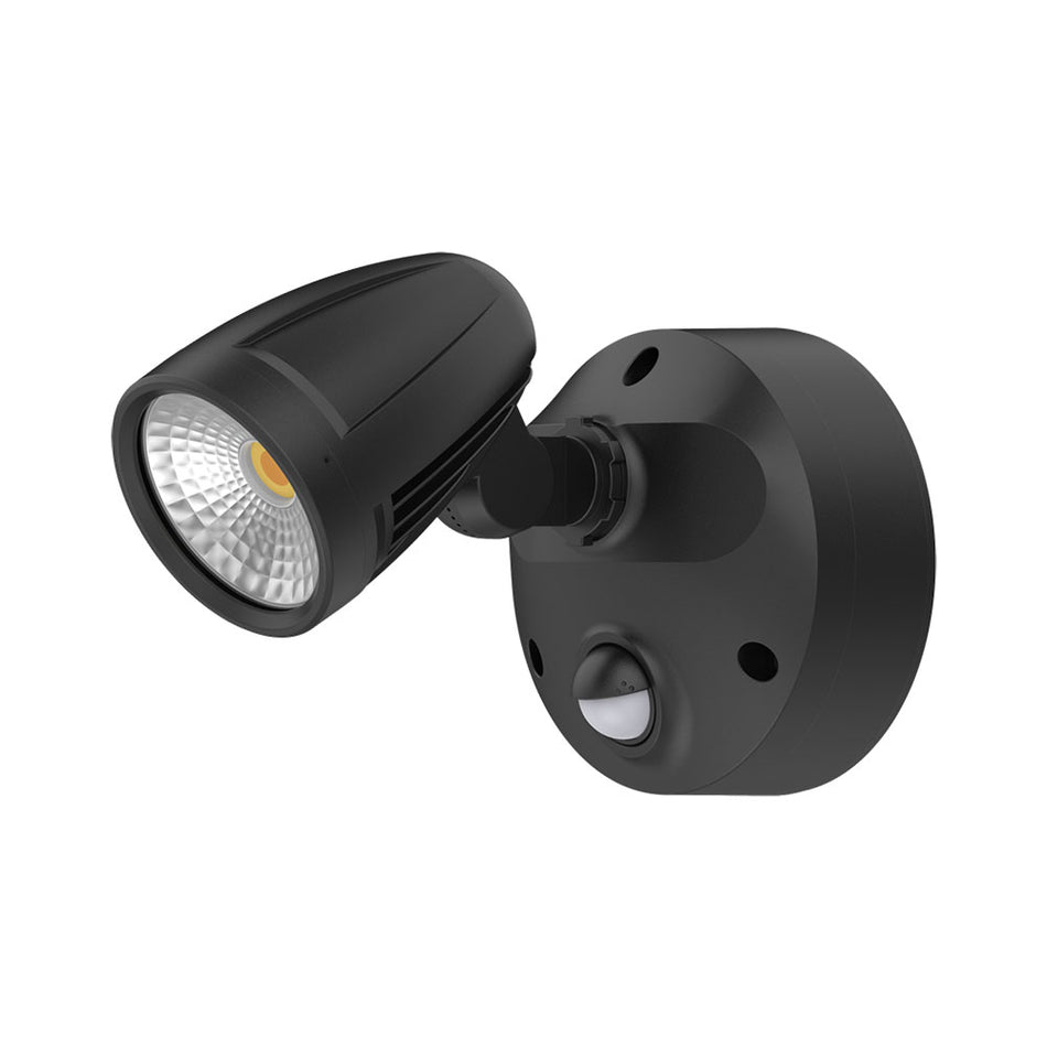 Muro Max 16W LED Single Spotlight With Sensor Black / Tri-Colour