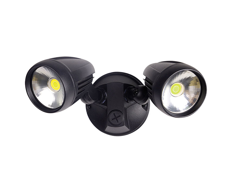Muro 30 Watt Twin Head LED Spotlight Black / Tri Colour
