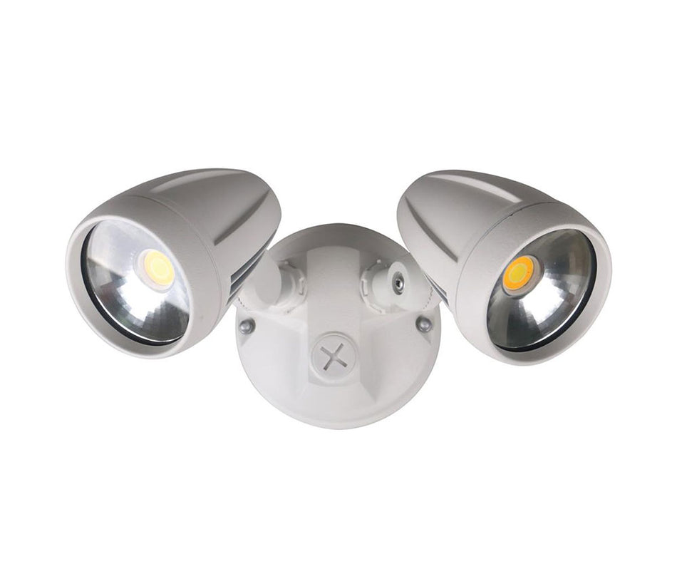 Muro 30 Watt Twin Head LED Spotlight White / Tri Colour
