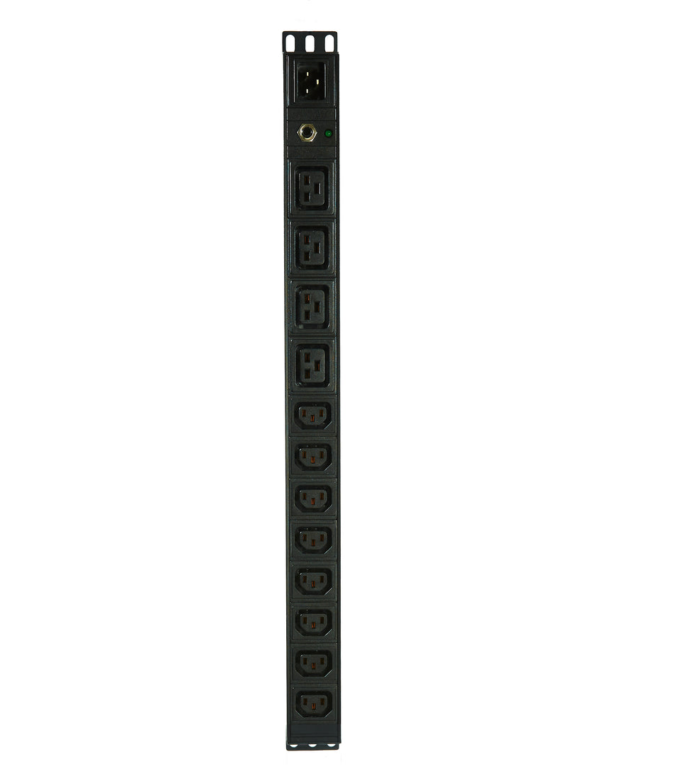 VERTICAL 19" 12 Way PDU Rack Mount Power Rail